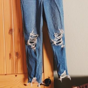 American Eagle Distressed Mom Jeans